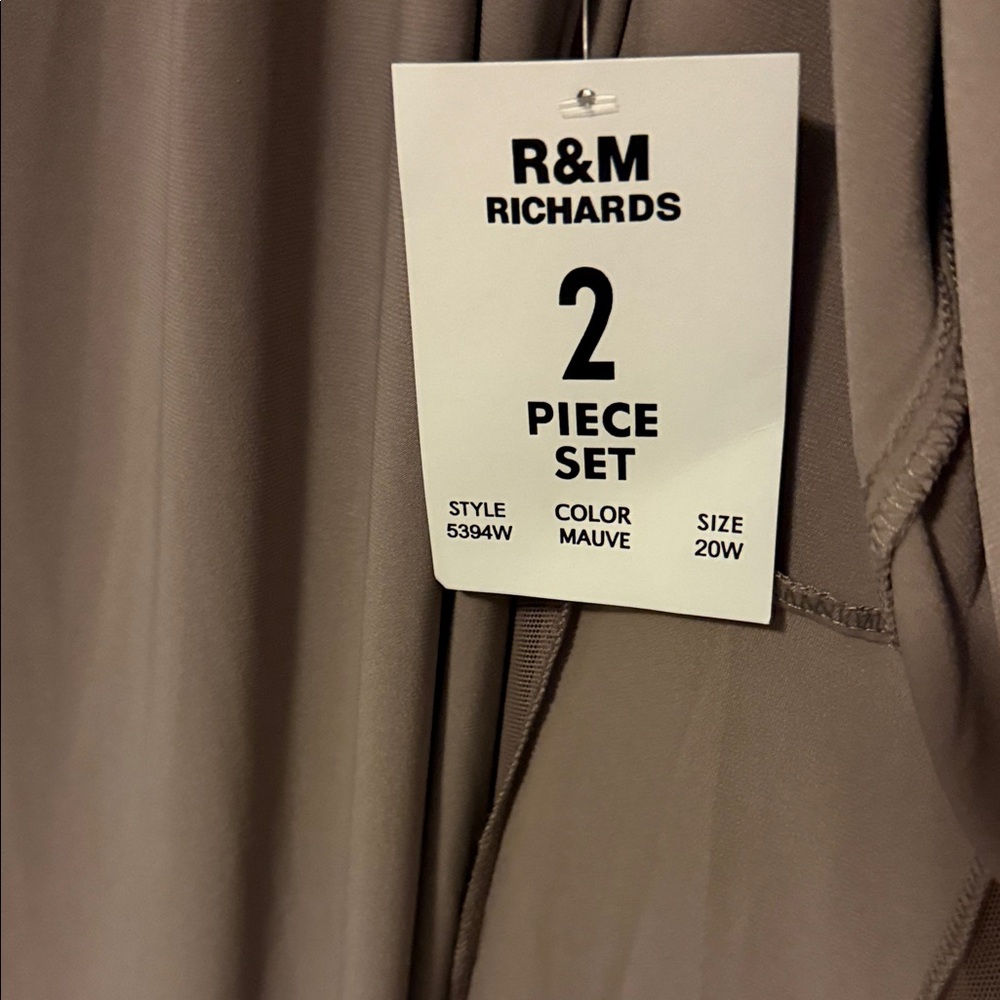 R&M Richards Taupe Beaded dress set - Picture 4 of 9
